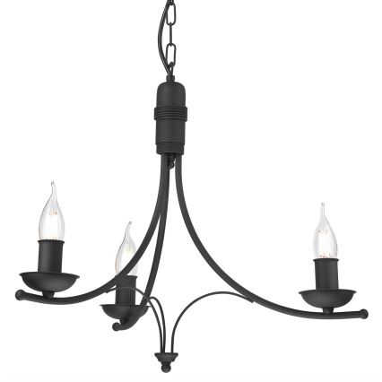 Żyrandol na łańcuchu LUCY 3xE14/60W/230V czarny