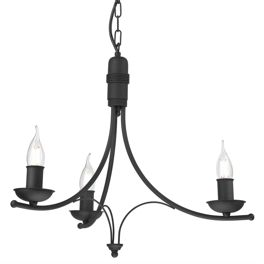 Żyrandol na łańcuchu LUCY 3xE14/60W/230V czarny