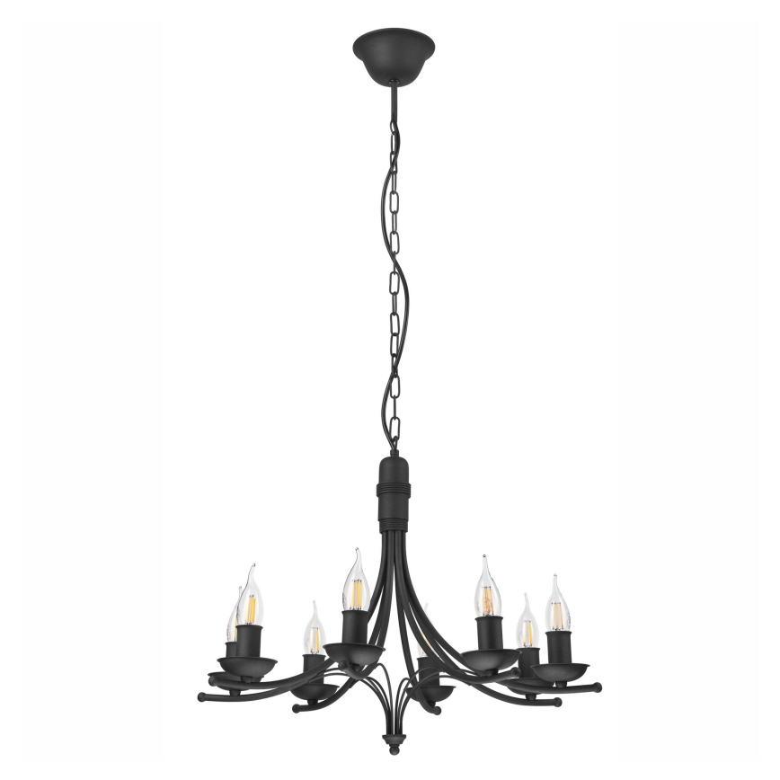 Żyrandol na łańcuchu LUCY 8xE14/60W/230V czarny