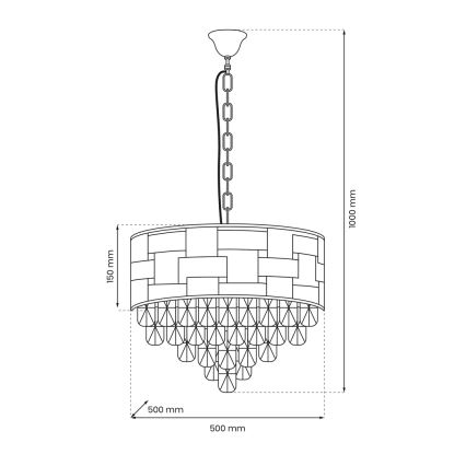 Żyrandol na łańcuchu LUXURIA 9xE14/40W/230V złoty