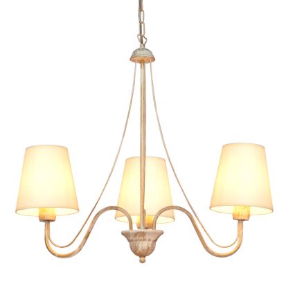 Żyrandol na łańcuchu MALBO 3xE27/15W/230V beżowe