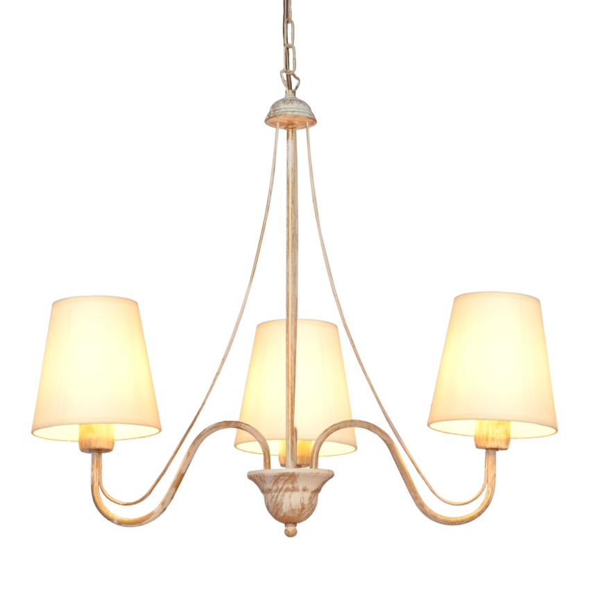 Żyrandol na łańcuchu MALBO 3xE27/15W/230V beżowe