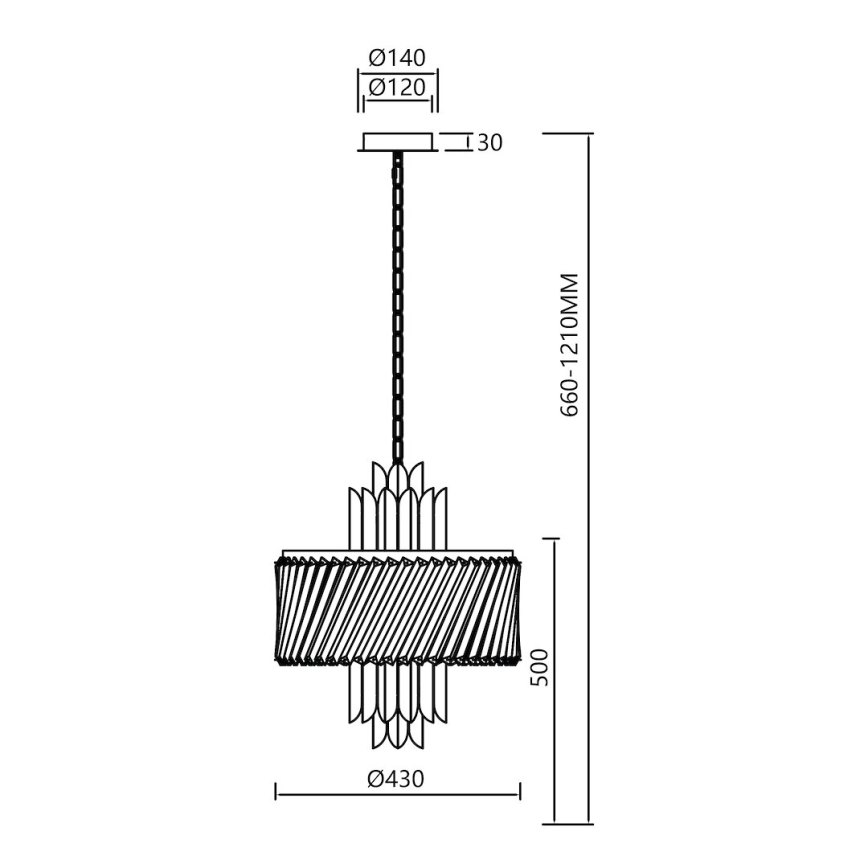 Żyrandol na łańcuchu MARGOT 6xE14/40W/230V śr. 43 cm złoty