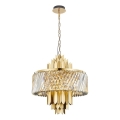 Żyrandol na łańcuchu MARGOT 9xE14/40W/230V śr. 55 cm złoty