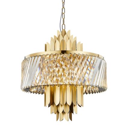 Żyrandol na łańcuchu MARGOT 9xE14/40W/230V śr. 55 cm złoty