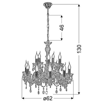 Żyrandol na łańcuchu MARIA TERESA 12xE14/40W/230V