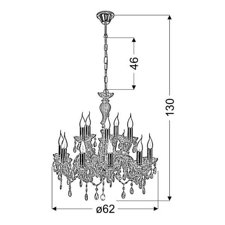 Żyrandol na łańcuchu MARIA TERESA 12xE14/40W/230V