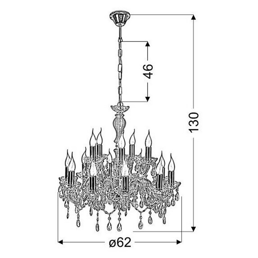 Żyrandol na łańcuchu MARIA TERESA 15xE14/40W/230V