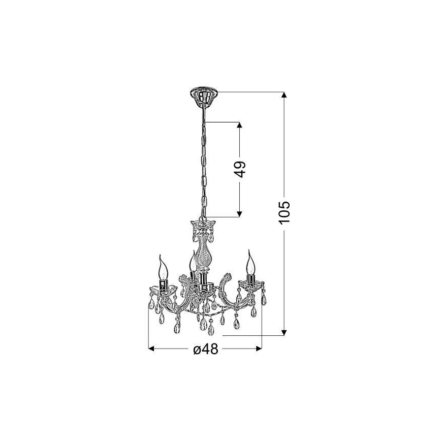 Żyrandol na łańcuchu MARIA TERESA 3xE14/40W/230V