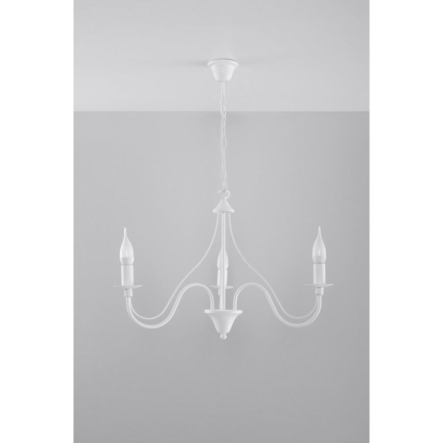 Żyrandol na łańcuchu MINERWA 3 3xE14/40W/230V biały