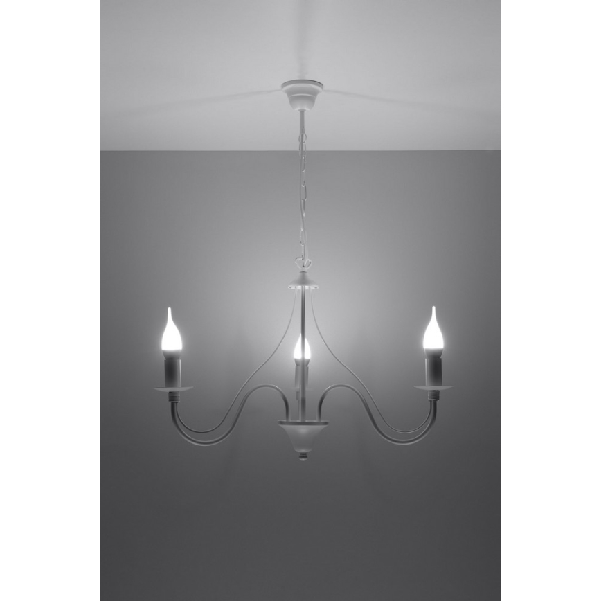 Żyrandol na łańcuchu MINERWA 3 3xE14/40W/230V biały