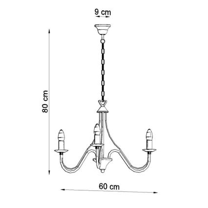 Żyrandol na łańcuchu MINERWA 3 3xE14/40W/230V biały