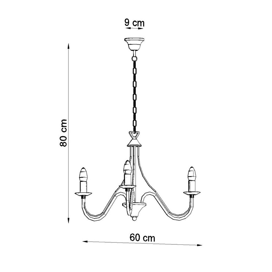 Żyrandol na łańcuchu MINERWA 3 3xE14/40W/230V biały
