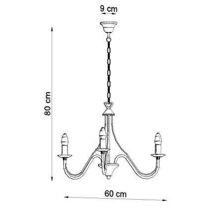 Żyrandol na łańcuchu MINERWA 3 3xE14/40W/230V czarny