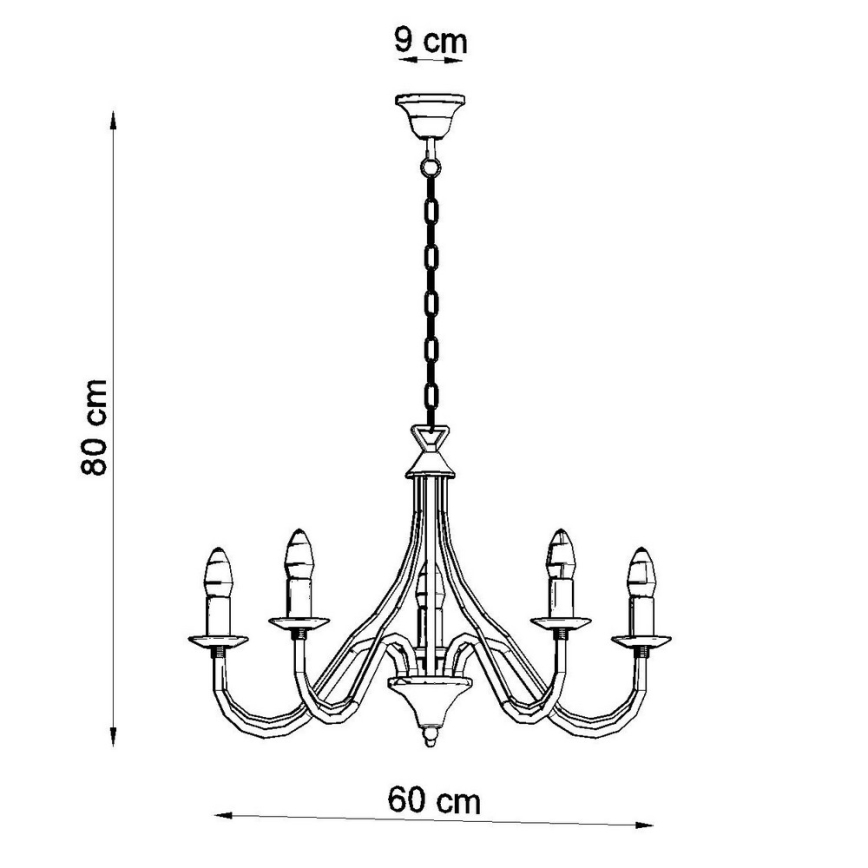 Żyrandol na łańcuchu MINERWA 5 5xE14/40W/230V biały