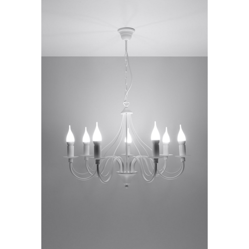Żyrandol na łańcuchu MINERWA 7 7xE14/40W/230V biały