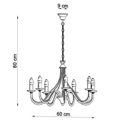 Żyrandol na łańcuchu MINERWA 7 7xE14/40W/230V biały