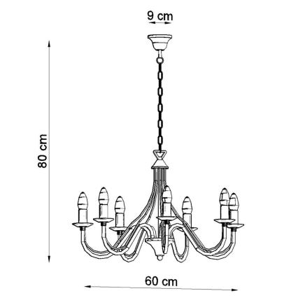 Żyrandol na łańcuchu MINERWA 7 7xE14/40W/230V czarny