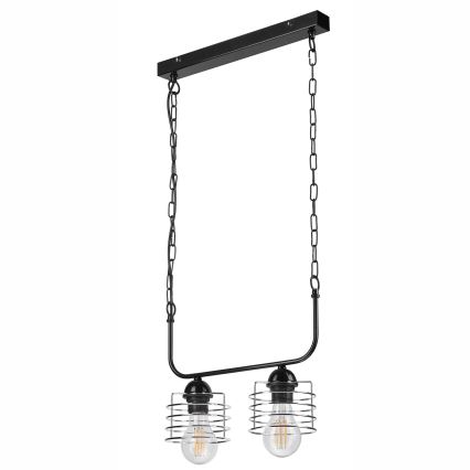 Żyrandol na łańcuchu MORGAN 2xE27/60W/230V czarny/chrom