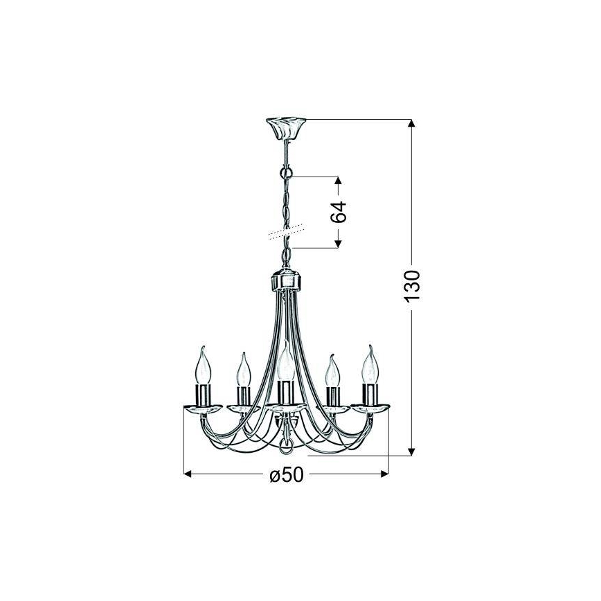 Żyrandol na łańcuchu MUZA 5xE14/40W/230V