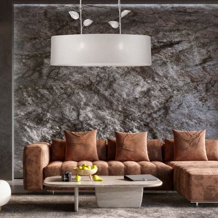 Żyrandol na łańcuchu NOEMI 2xE27/60W/230V srebrny/biały z patyną