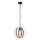 Żyrandol na łańcuchu ONDA 1xE27/15W/230V czarny/dąb