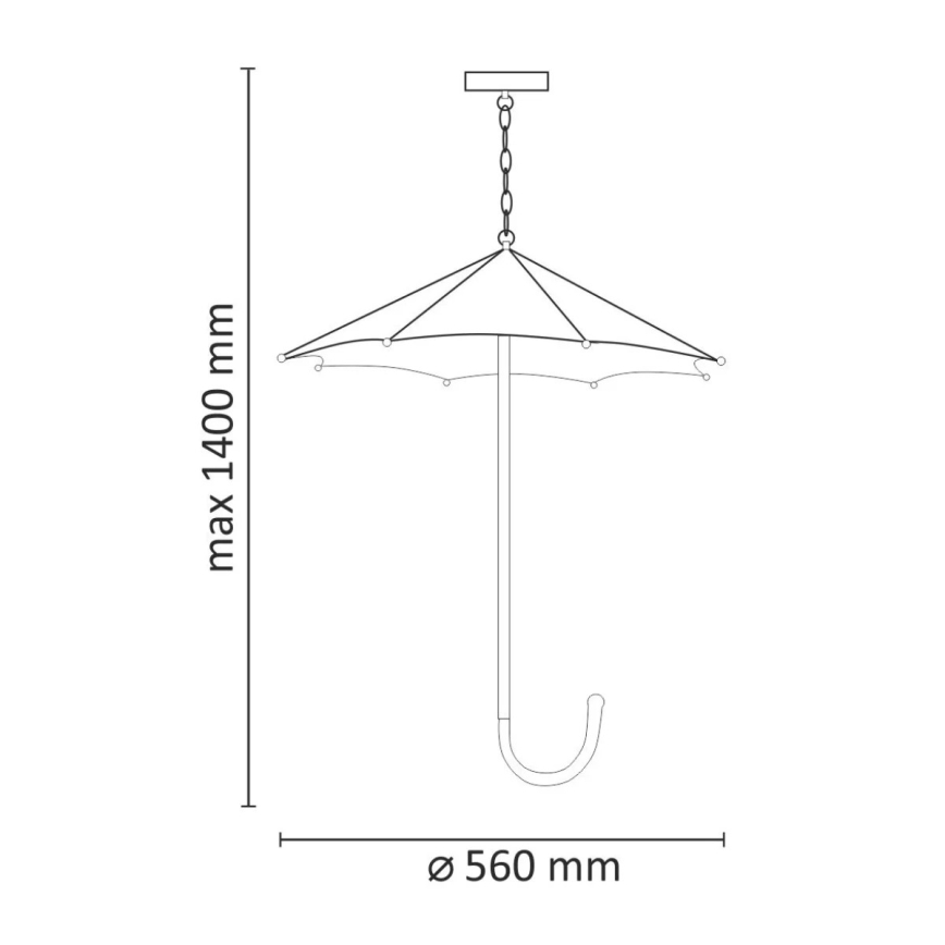 Żyrandol na łańcuchu PARASOL 3xE27/20W/230V