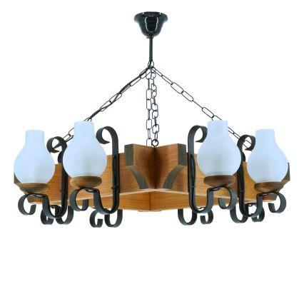 Żyrandol na łańcuchu QUEEN 8xE14/40W/230V buk