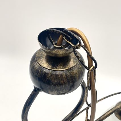 Żyrandol na łańcuchu RETRO 2xE27/60W/230V brązowa/patyna