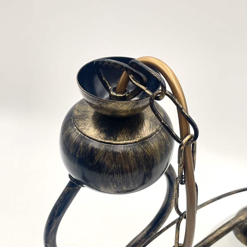 Żyrandol na łańcuchu RETRO 2xE27/60W/230V brązowa/patyna