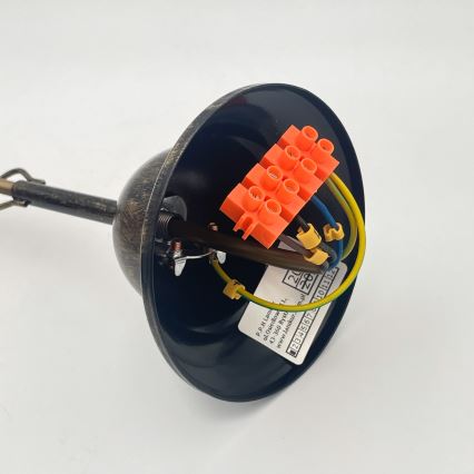 Żyrandol na łańcuchu RETRO 2xE27/60W/230V brązowa/patyna