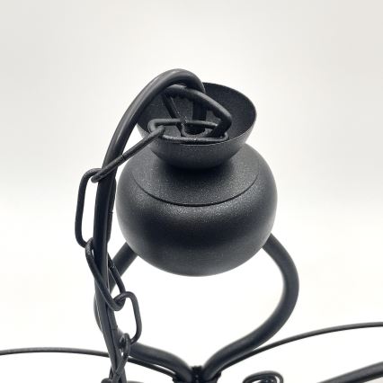 Żyrandol na łańcuchu RETRO 2xE27/60W/230V czarny