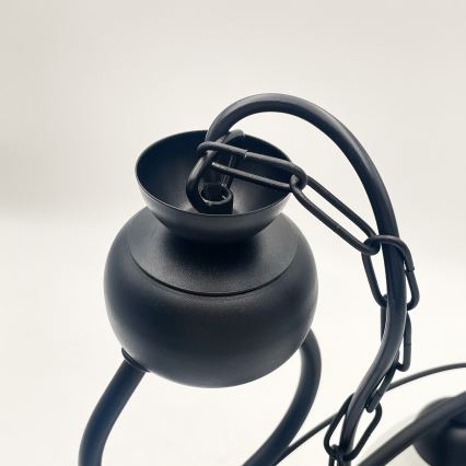 Żyrandol na łańcuchu RETRO 2xE27/60W/230V matowa czarny