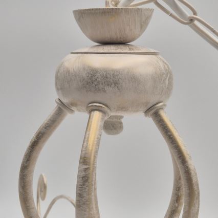 Żyrandol na łańcuchu RETRO II 5xE27/60W/230V biała patyna