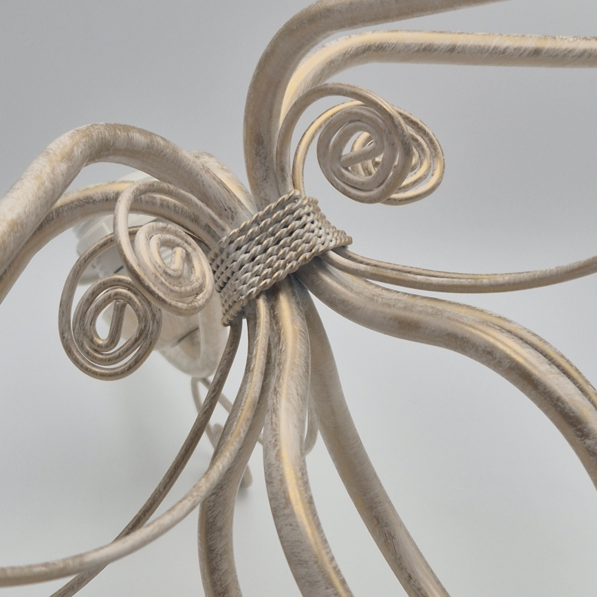 Żyrandol na łańcuchu RETRO II 5xE27/60W/230V biała patyna