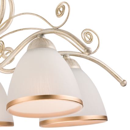 Żyrandol na łańcuchu RETRO II 5xE27/60W/230V biała patyna