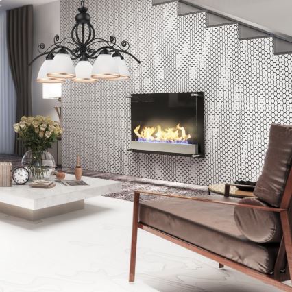 Żyrandol na łańcuchu RETRO II 5xE27/60W/230V czarny mat