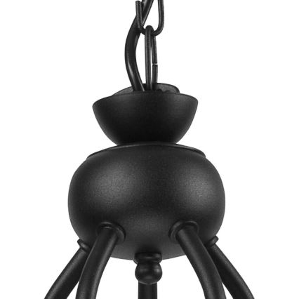 Żyrandol na łańcuchu RETRO II 5xE27/60W/230V czarny mat