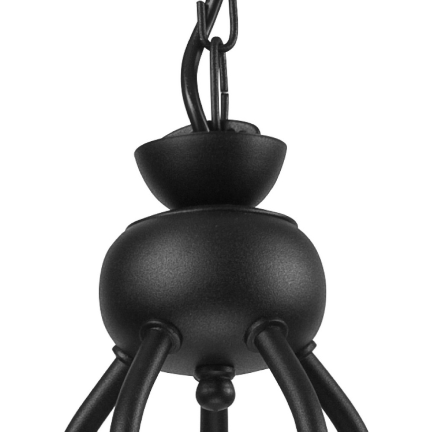 Żyrandol na łańcuchu RETRO II 5xE27/60W/230V czarny mat