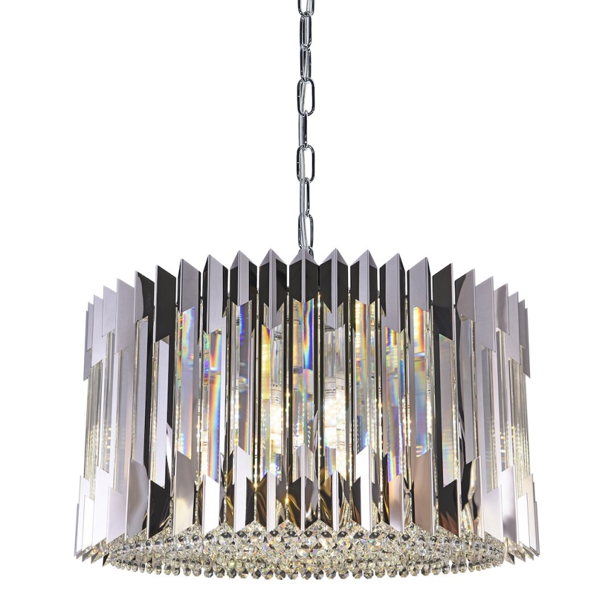 Żyrandol na łańcuchu RITZ 12xE14/40W/230V śr. 54 cm chrom błyszczący