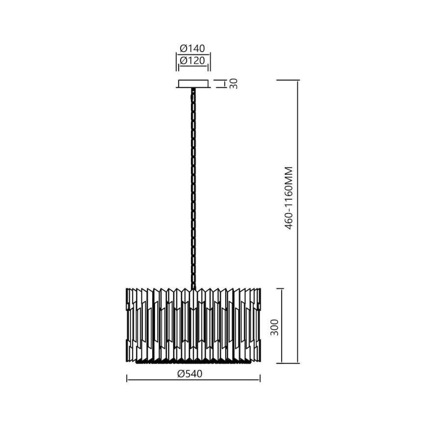 Żyrandol na łańcuchu RITZ 12xE14/40W/230V śr. 54 cm chrom błyszczący