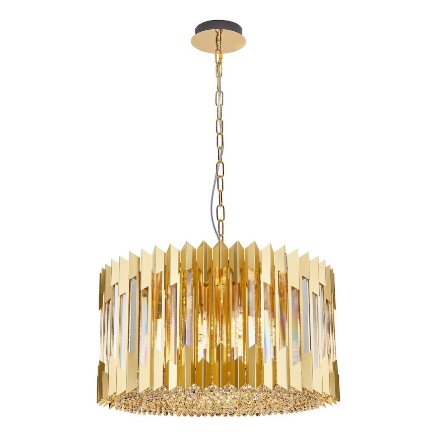 Żyrandol na łańcuchu RITZ 12xE14/40W/230V śr. 54 cm złoty