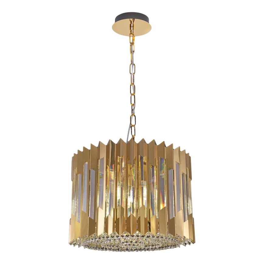 Żyrandol na łańcuchu RITZ 7xE14/40W/230V śr. 42 cm złoty