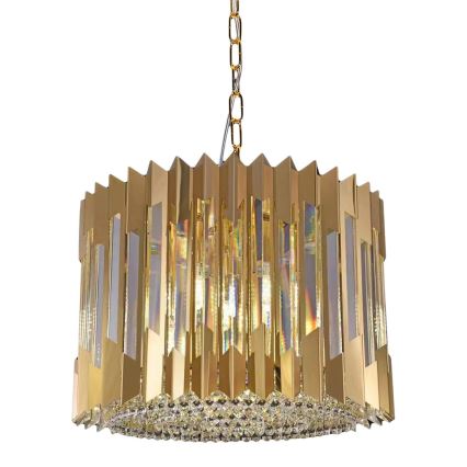 Żyrandol na łańcuchu RITZ 7xE14/40W/230V śr. 42 cm złoty