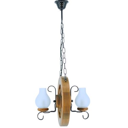 Żyrandol na łańcuchu ROATA 2xE14/40W/230V buk