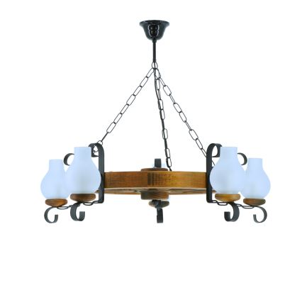 Żyrandol na łańcuchu ROATA 5xE14/40W/230V śr. 70 cm buk