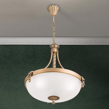 Żyrandol na łańcuchu ROCCA 3xE27/60W/230V śr. 42 cm brąz/biały