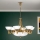 Żyrandol na łańcuchu ROCCA 9xE27/60W/230V śr. 75 cm brąz/biały