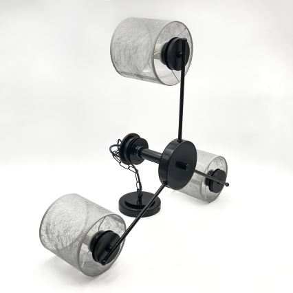 Żyrandol na łańcuchu ROSA 3xE27/60W/230V czarny/szary
