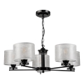 Żyrandol na łańcuchu ROSA 5xE27/60W/230V czarny/szary